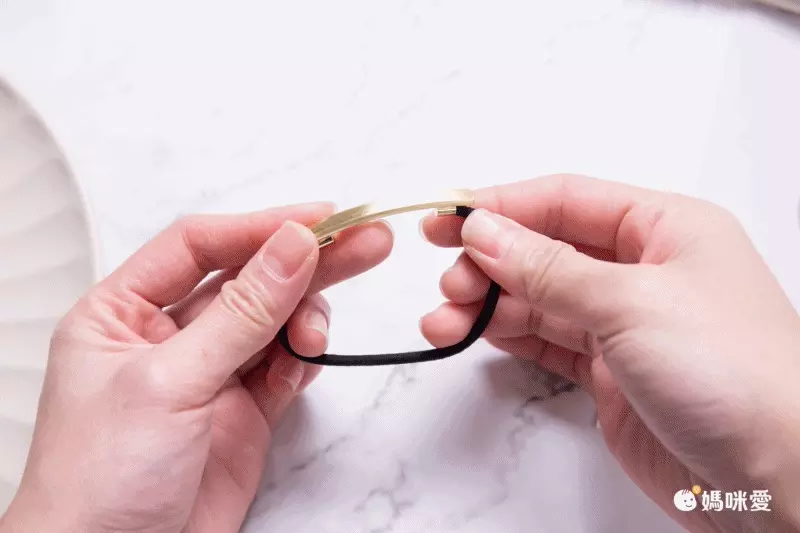 簡約金屬一字髮圈-金色