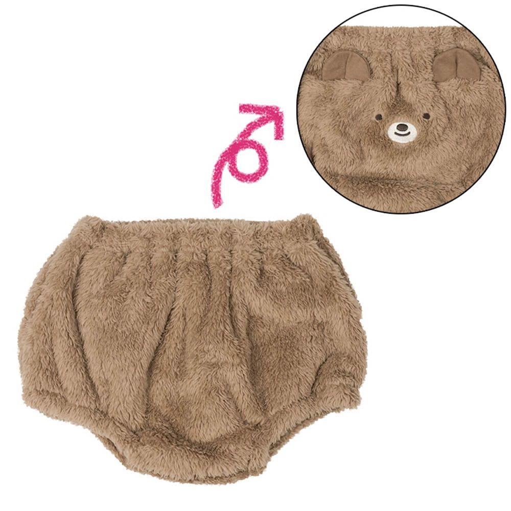 蓬蓬褲-刷毛動物-咖啡色