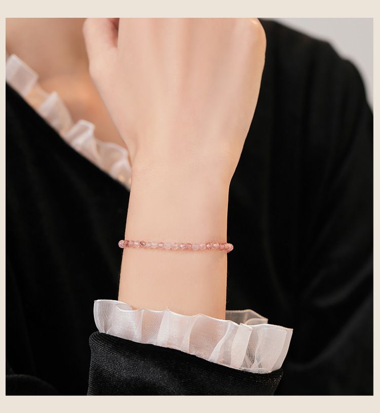 3mm草莓晶手鏈-圓珠款