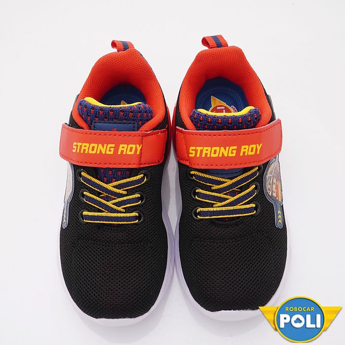 POLI-羅伊閃亮電燈鞋POKX21202黑紅(中小童段)-電燈鞋-黑紅