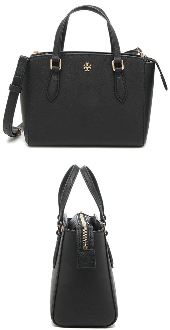 Tory Burch - 雙T-LOGO素面皮革兩用包 (黑)