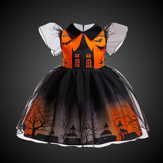 氣質風萬聖節鬼屋主題洋裝配小巫婆帽髮箍