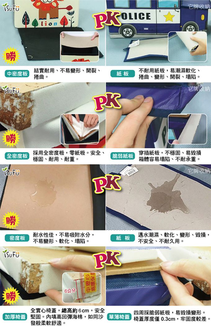 舒福家居 iSuFu - 座椅收納箱/穿鞋椅凳二入組-馬卡龍+斑馬 (27L+27L)