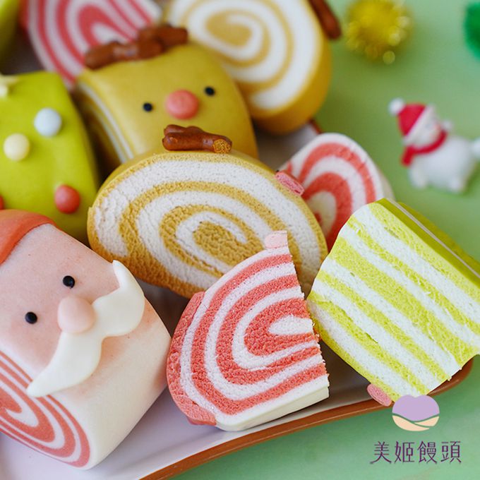 美姬饅頭 - 聖誕派對鮮乳造型饅頭-40g/顆*6入裝