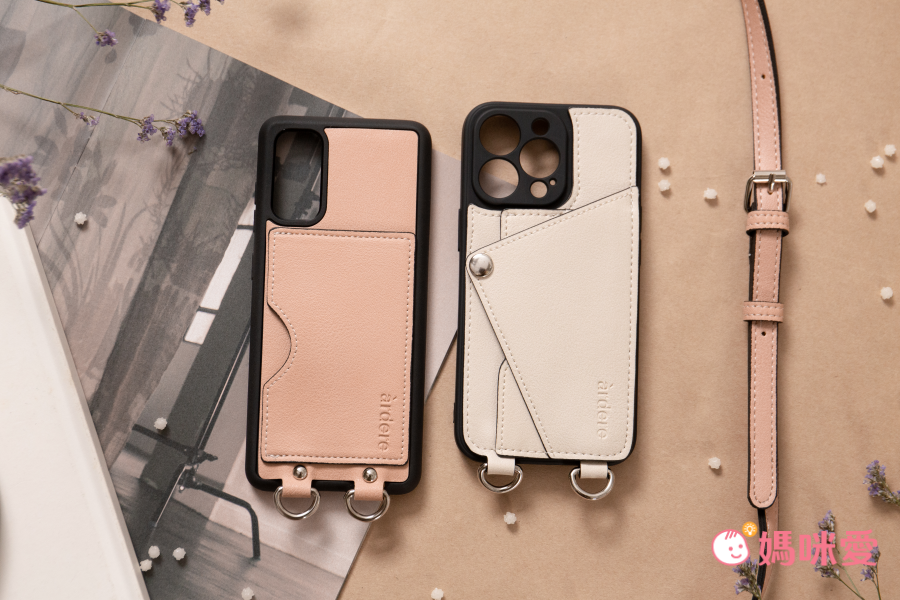 韓國 ARDERE - 附卡夾背繩防摔手機殼-薰衣紫