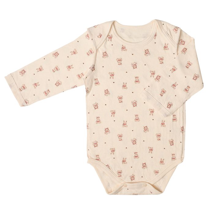 akachan honpo - 長袖套頭包屁衣2件組-蓬鬆棉 兔子-粉紅色