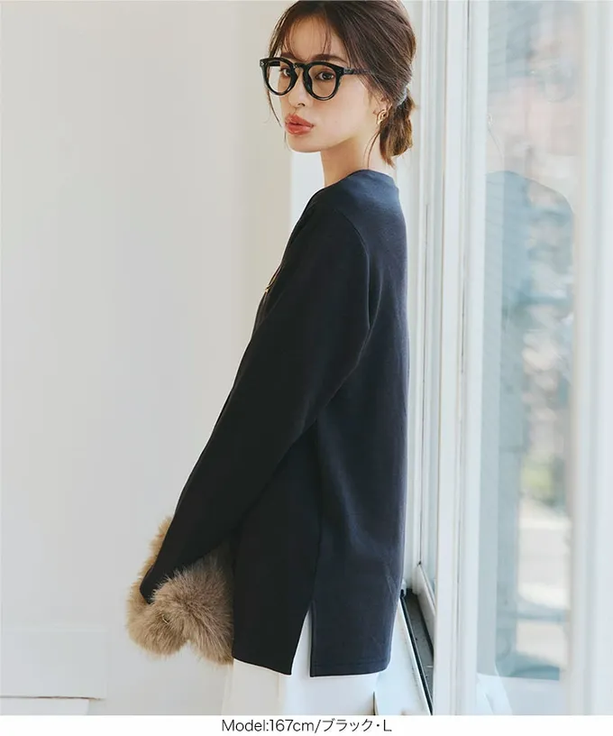 日本 Kobe Lettuce - 吸濕發熱簡約保暖長袖上衣-酒紅