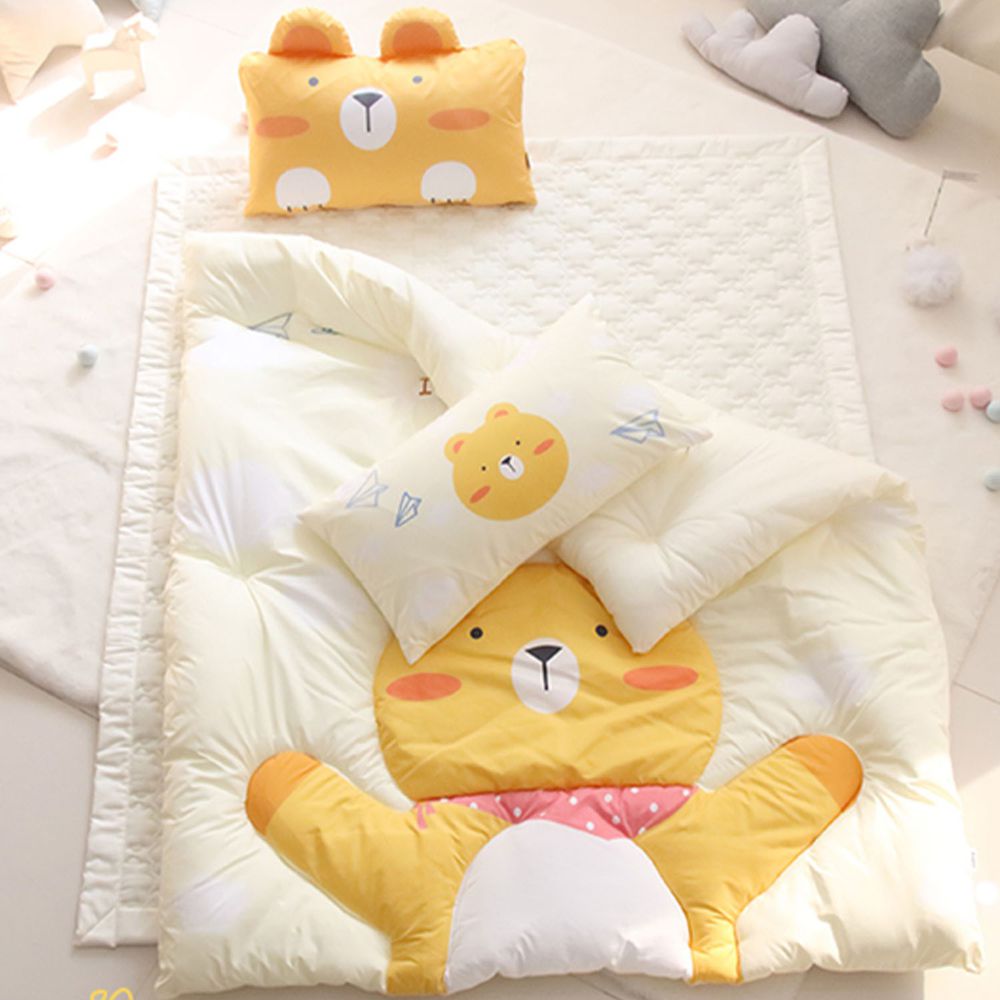 韓國 Teepee - 四季用睡袋/寢具7件組(無拉鏈)(附收納袋)-帥氣小黃熊