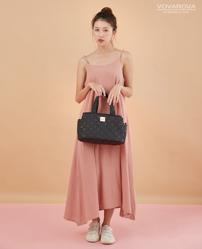 VOVAROVA - 優雅雙用包-SHINY DOTTY 黑-黑 (28cmx17.5x19cm)