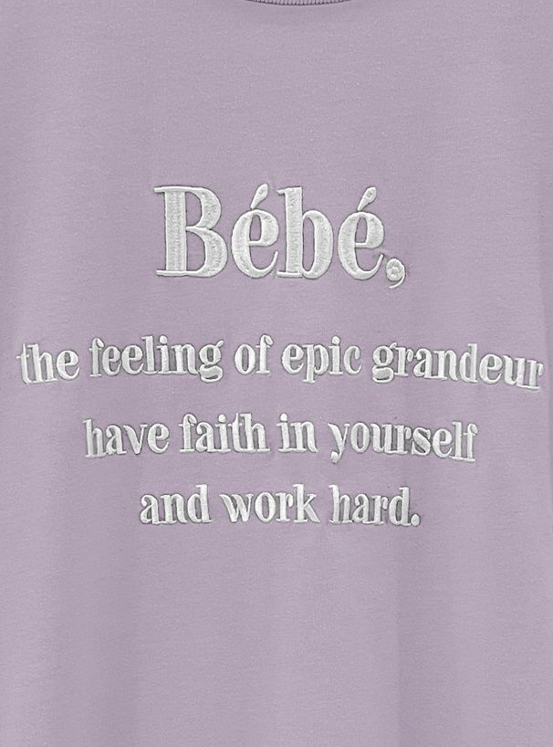 日本 GRL - 棉混百搭印花短袖上衣-Bebe-深藍 (F)