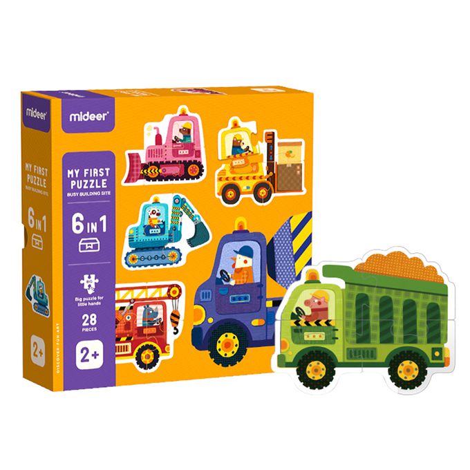 MiDeer - 六合一拼圖-工程車