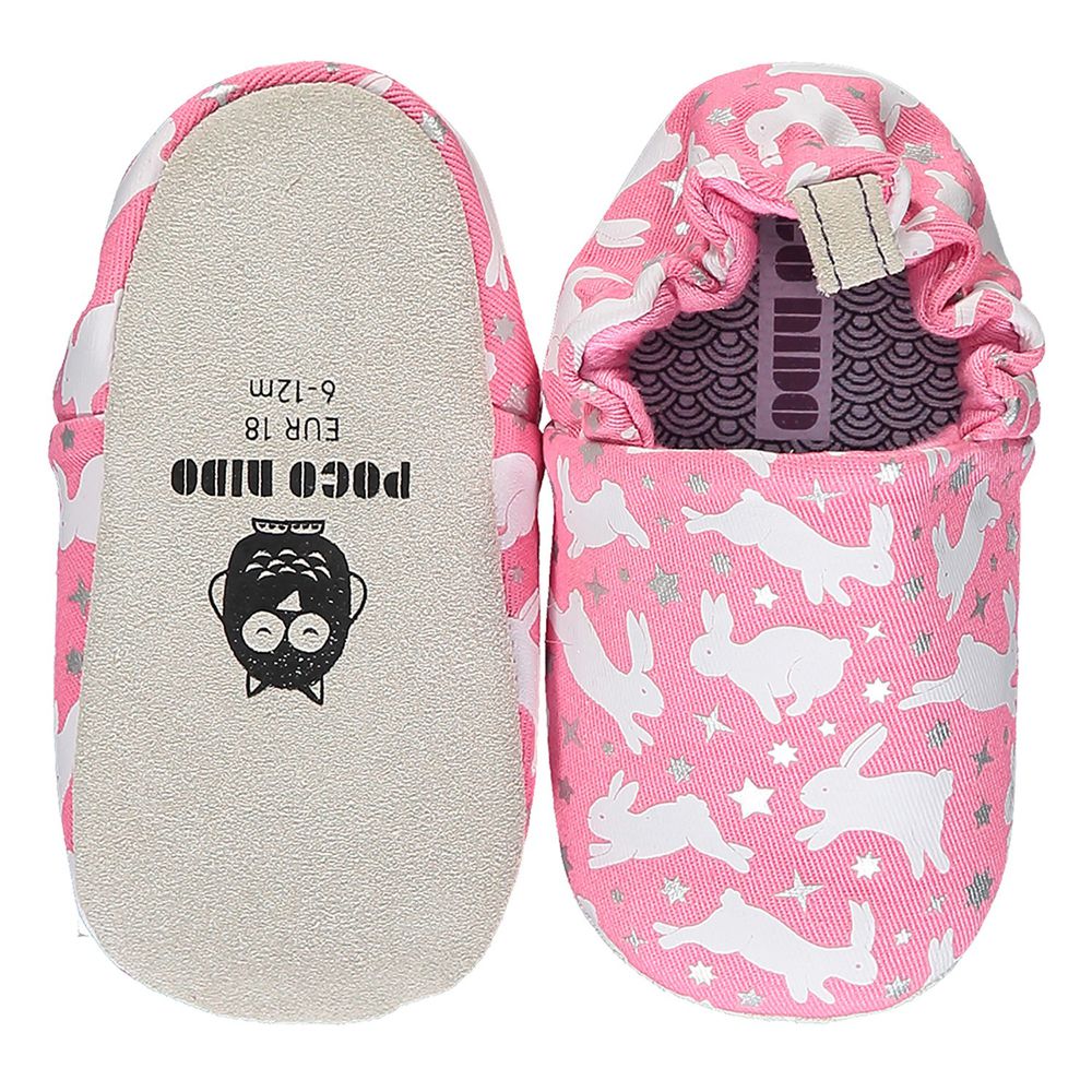 英國 POCO NIDO - 寶寶手工鞋/學步鞋-粉紅兔兔