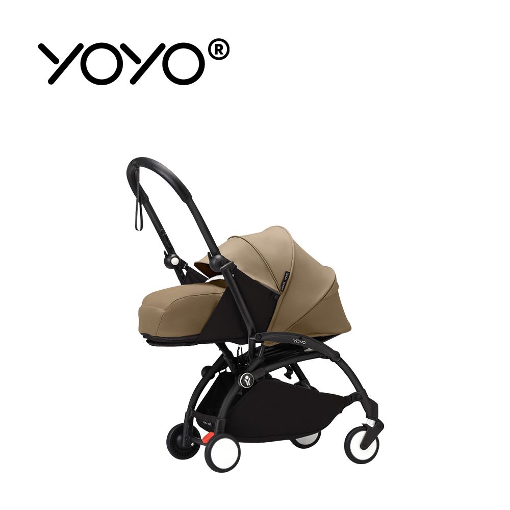 YOYO³ 0+推車組合-(含車架)-黑色車架+太妃糖褐色