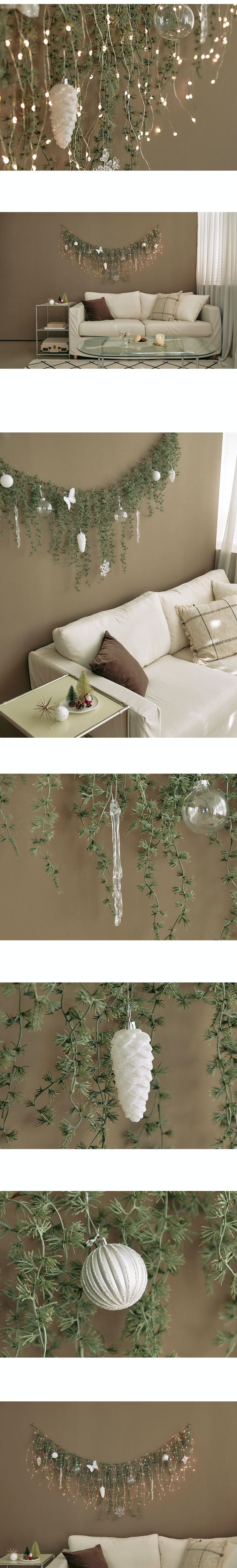 韓國 Bebe Deco - DIY聖誕樹/聖誕樹藤壁飾燈-銀白世界 (180cm)