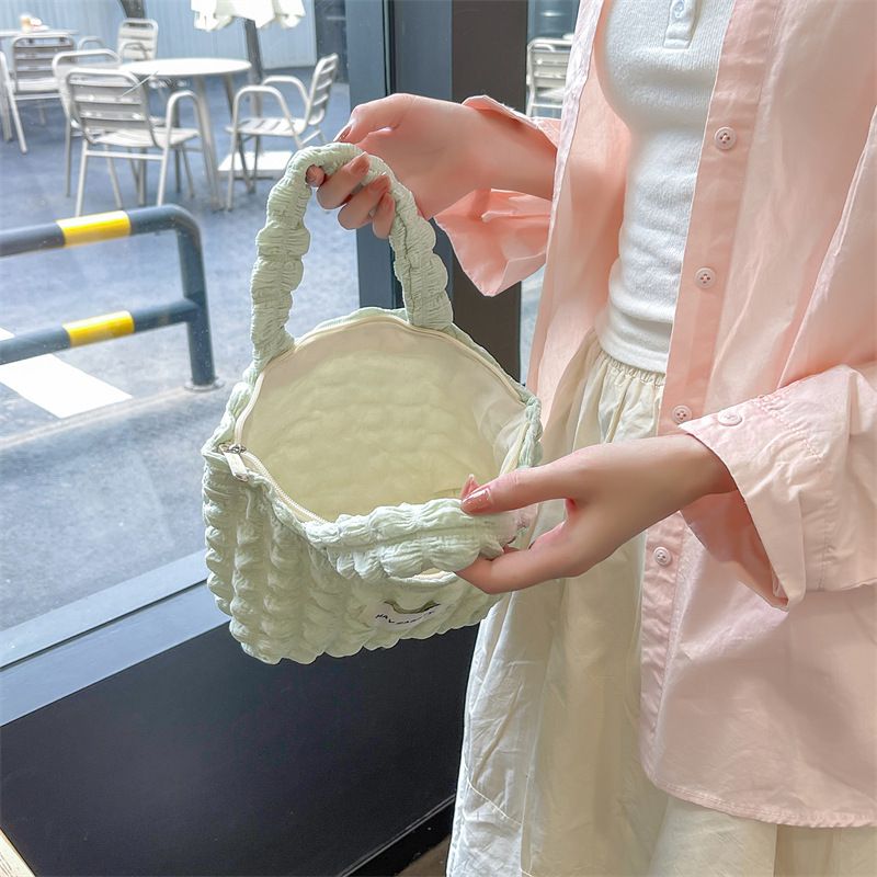 奶油泡泡雲朵手提包/托特包-紫色 ((19+12)x17x10cm)