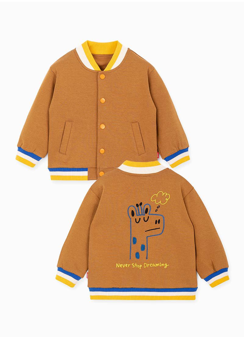 韓國 OZKIZ - 長頸鹿插畫單排釦外套