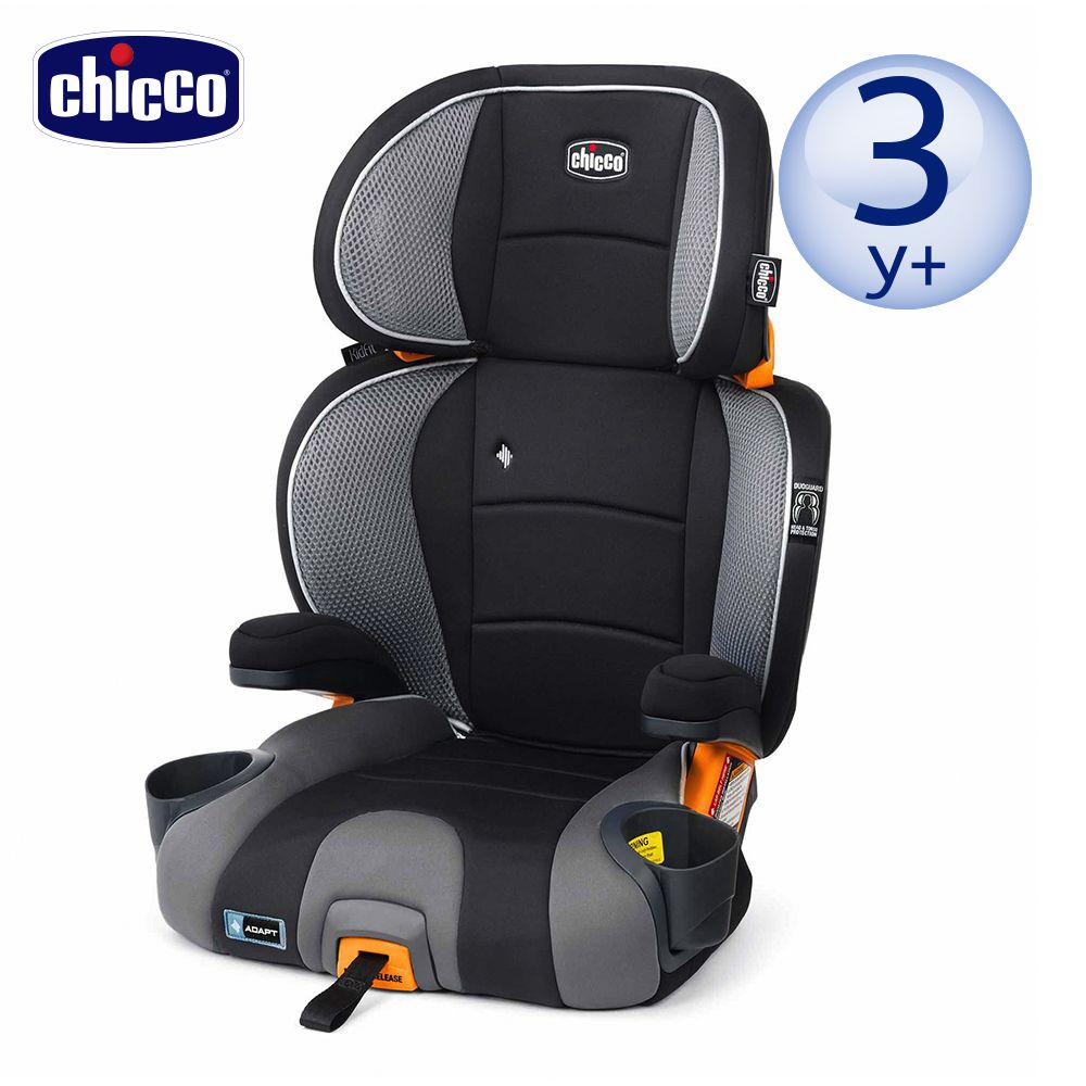 義大利 chicco - KidFit Adapt Plus成長型安全汽座智能恆溫版-煤灰黑