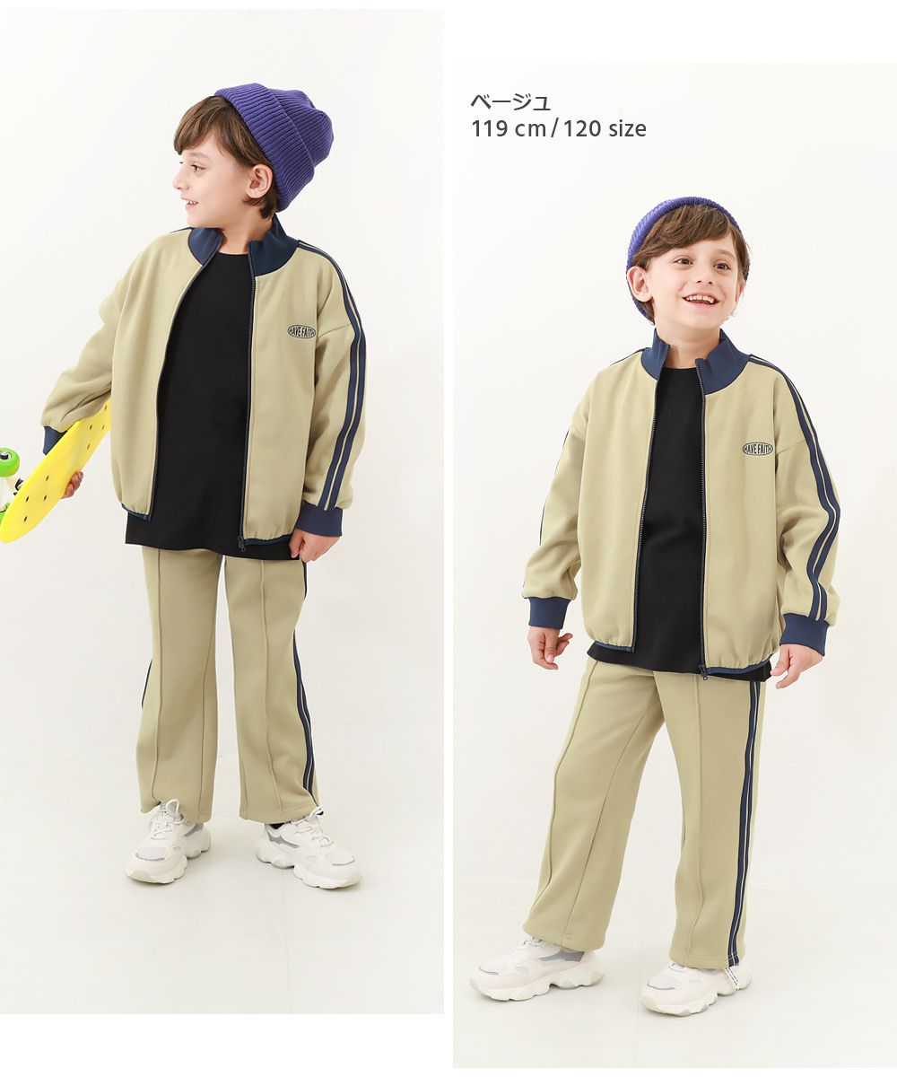 日本 devirock - 裏毛運動風側邊線條長褲-淺灰