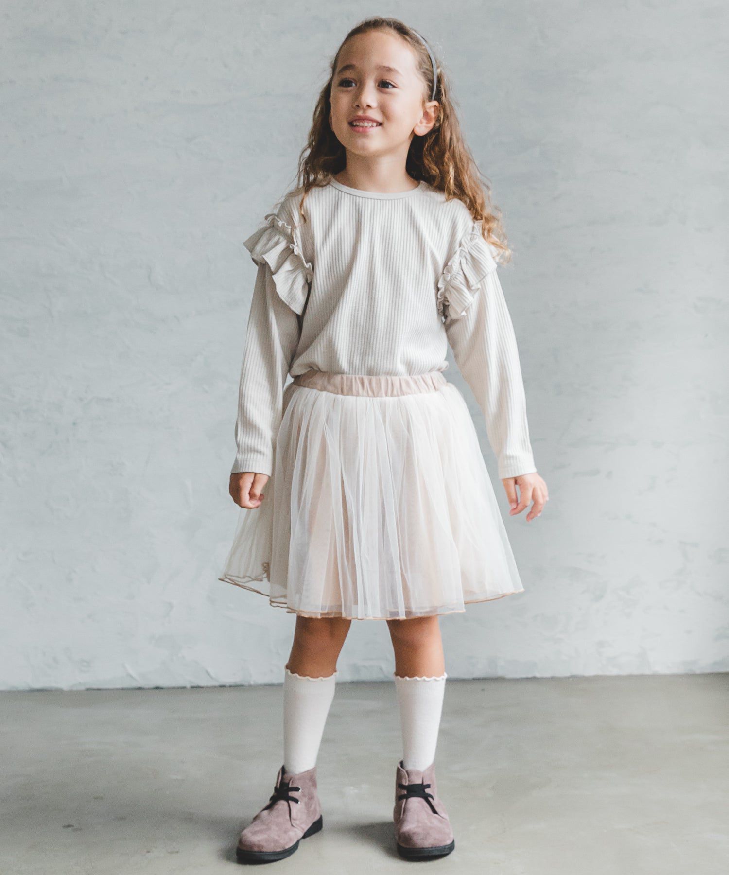 日本 PAIRMANON - 小精靈薄紗澎澎裙(附安全褲)-淺灰