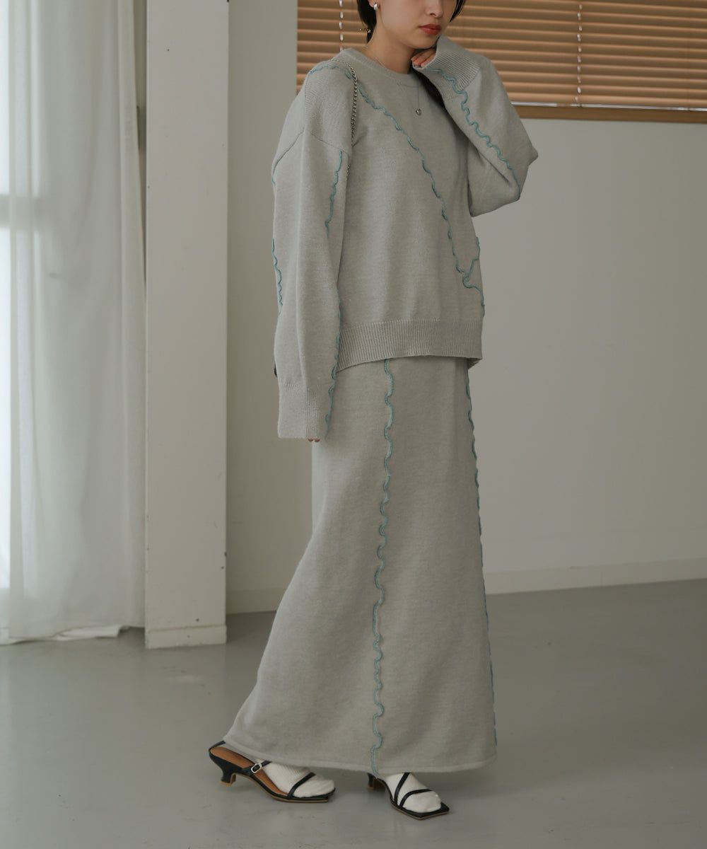 日本 Bab - 不規則撞色滾邊長袖上衣-黑x綠