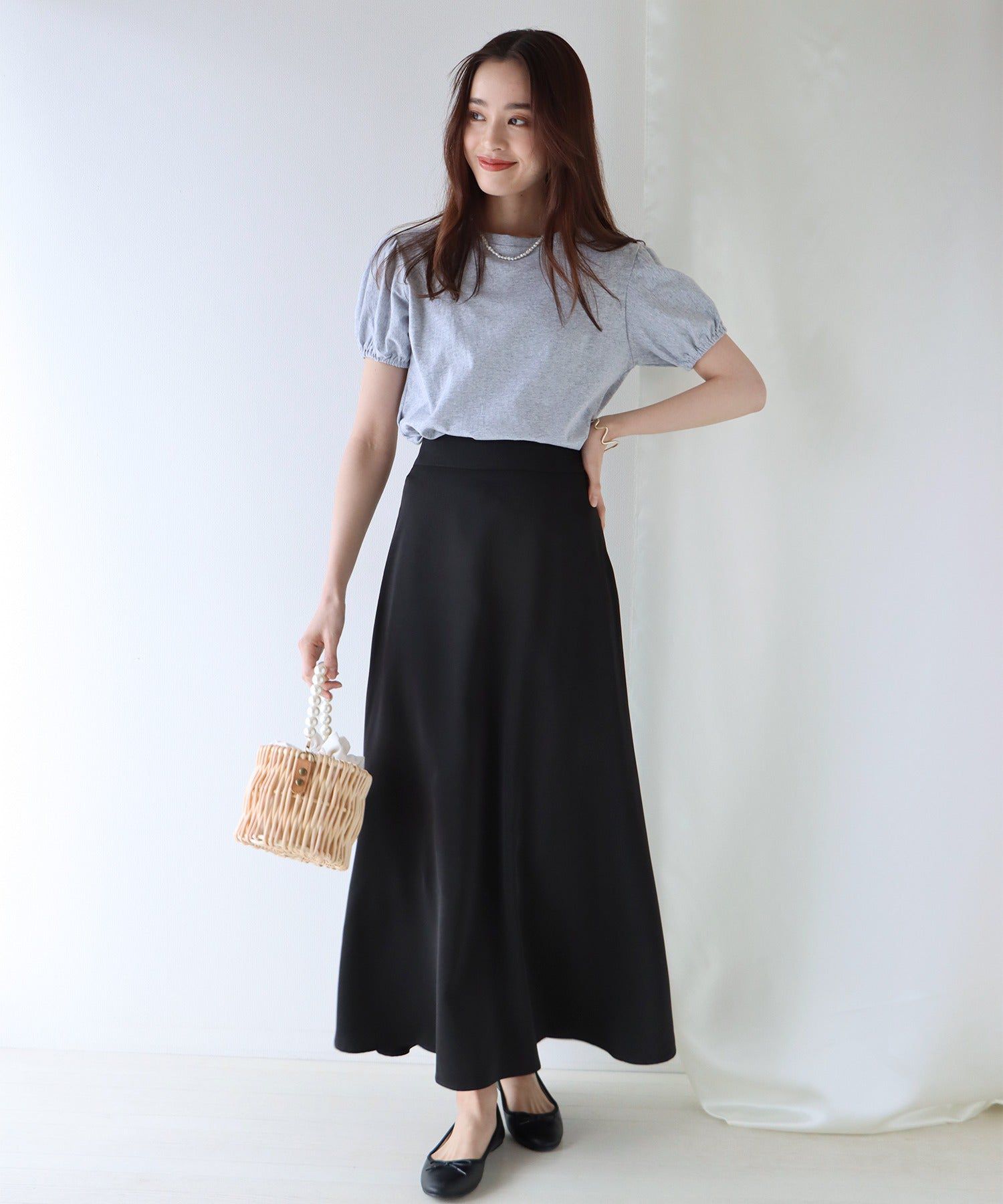 日本 BLUE EAST - [熱銷推薦] 甜美百搭修身剪裁長裙-果綠