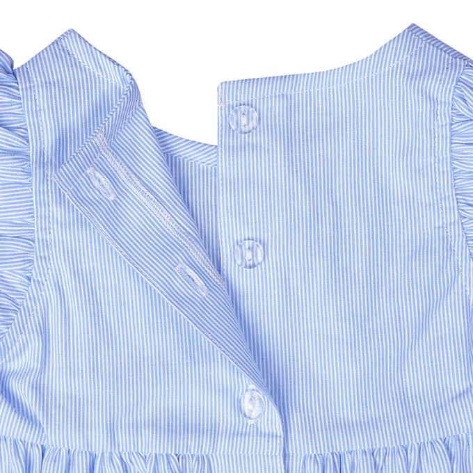 akachan honpo - 荷葉邊袖洋裝-淺藍色