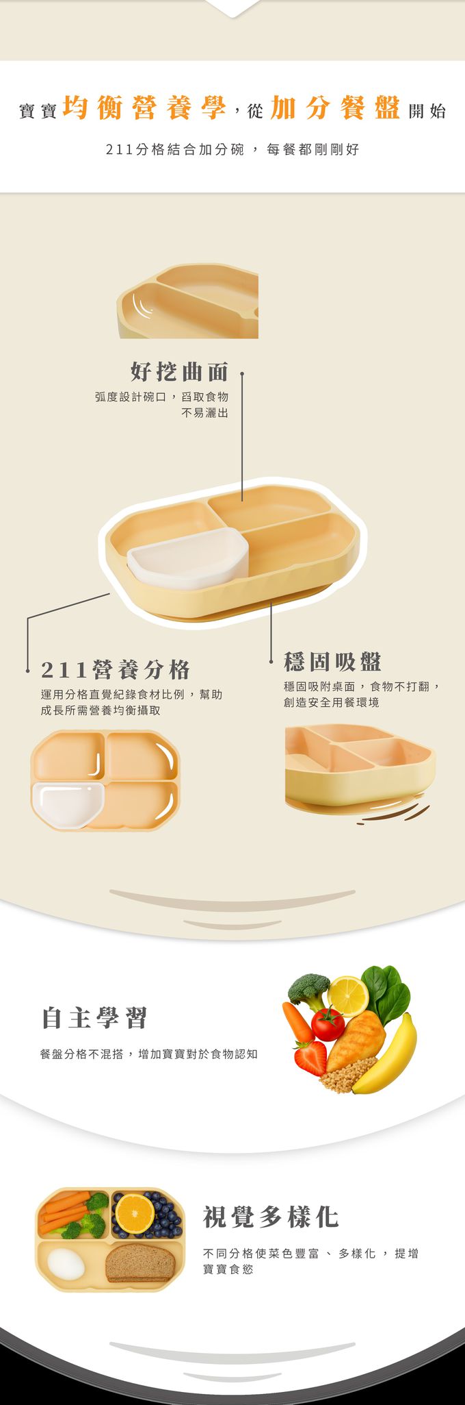 矽膠加分鑽石吸盤餐盤