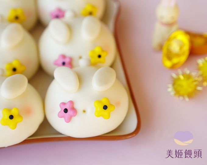 美姬饅頭 - 錢錢花不完兔兔造型奶黃包-50g*6顆