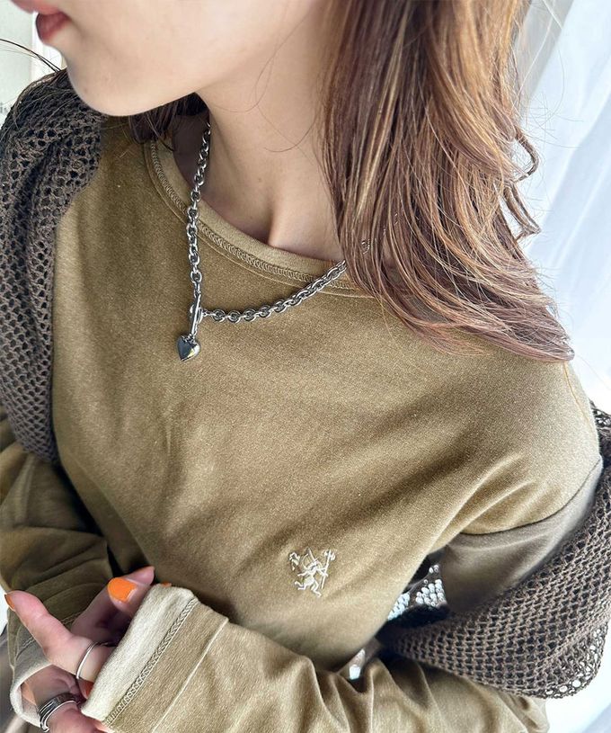 日本 Classical Elf - 素雅logo刺繡純棉薄長袖上衣-象牙白