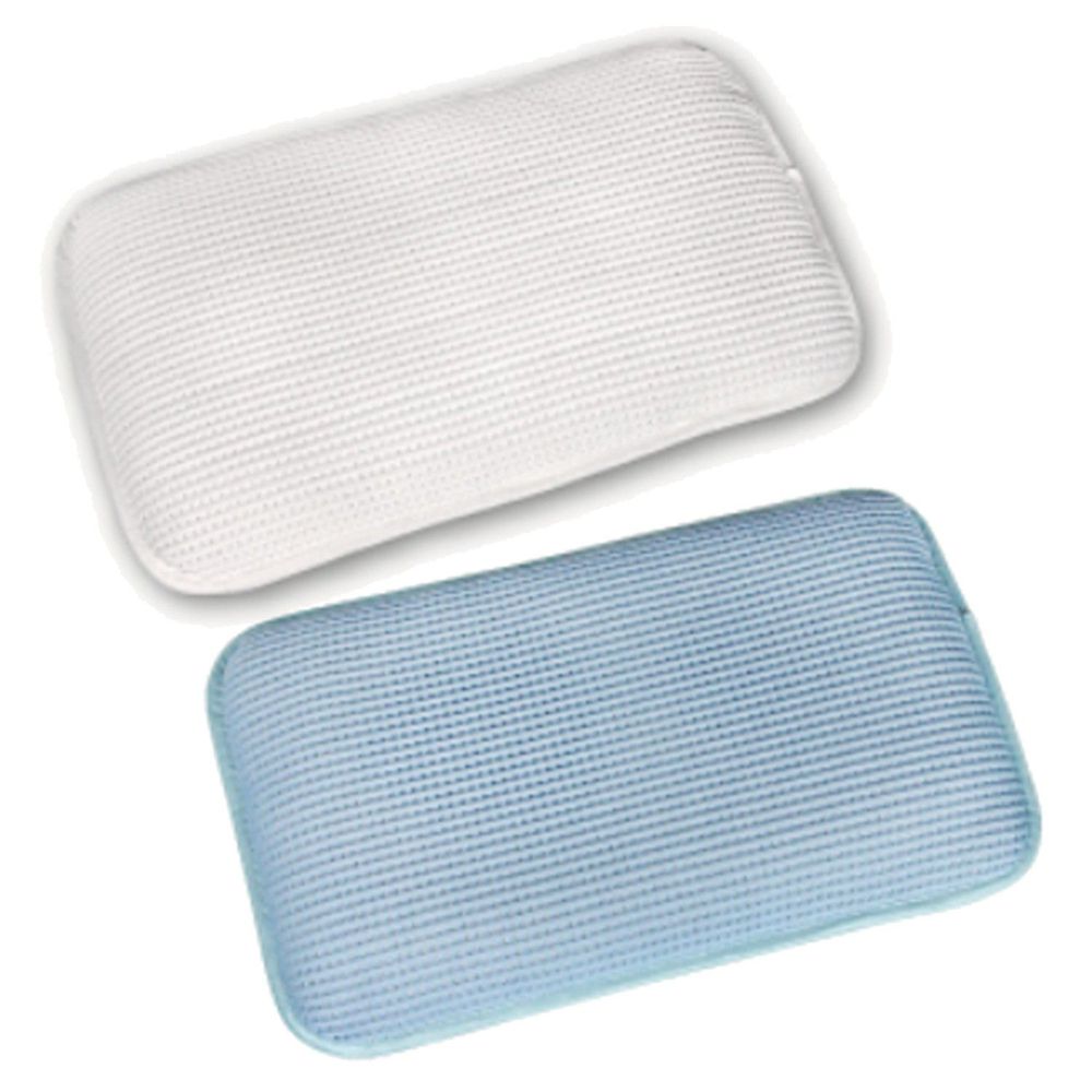 舒福家居 iSuFu - 3D Airmesh 超柔幼童透氣可水洗枕-超值2入組-水藍+白色