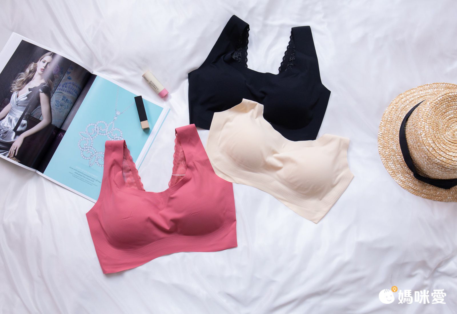 香茉 CHANMODE - 寬肩釋壓輕透無痕蕾絲美背內衣-貼合內衣款-粉-內衣x1件