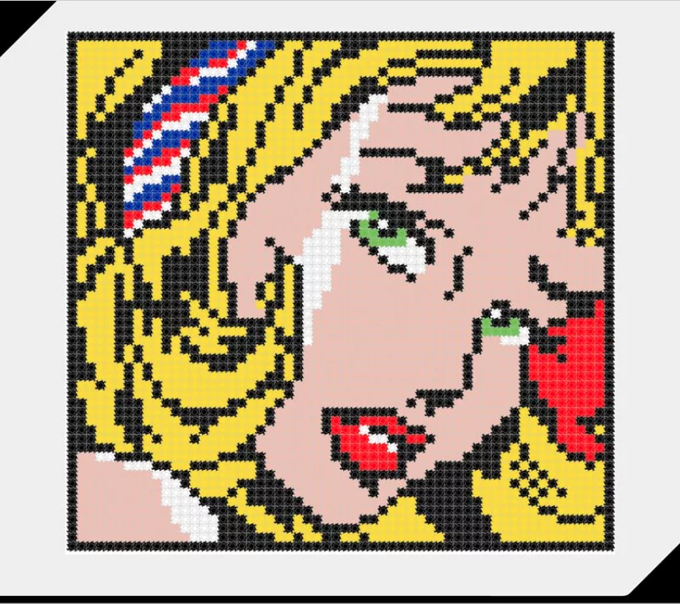 꾹꾹블럭 - 韓國馬賽克咕咕拼豆組- Girl with hair ribbon