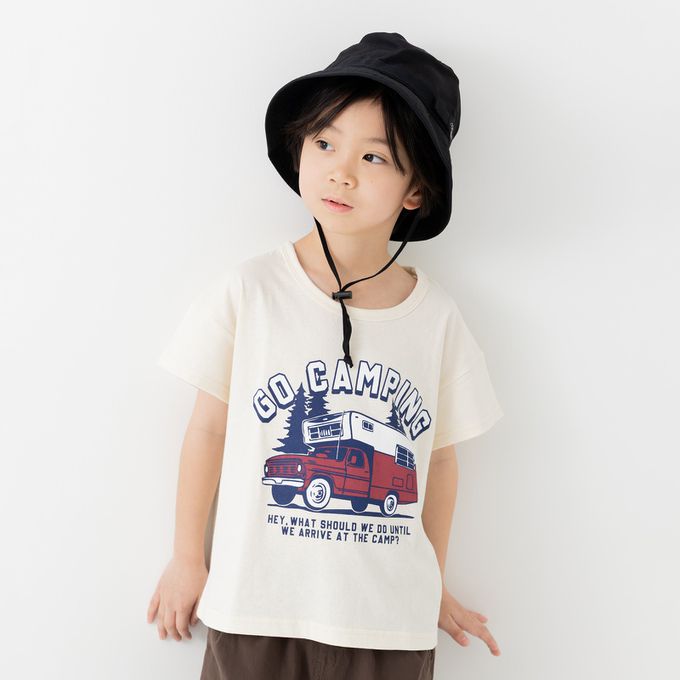 日本 Chil2 - 100%棉 定番印花短袖上衣-薯條好朋友-紫