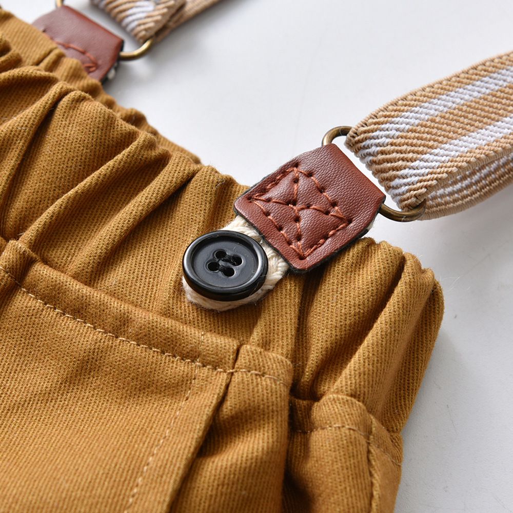 小紳士短袖襯衫套裝套裝(兄妹裝)-繽紛花朵-綠+藍+白