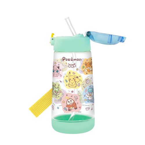 (透明)吸管水壺480ml PET-寶可夢