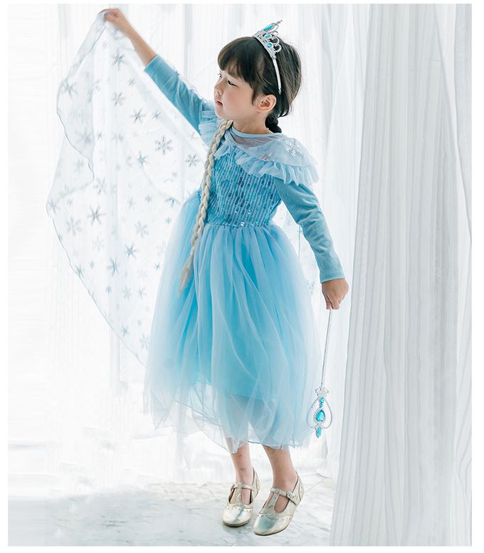 冰雪女王網紗洋裝-長袖