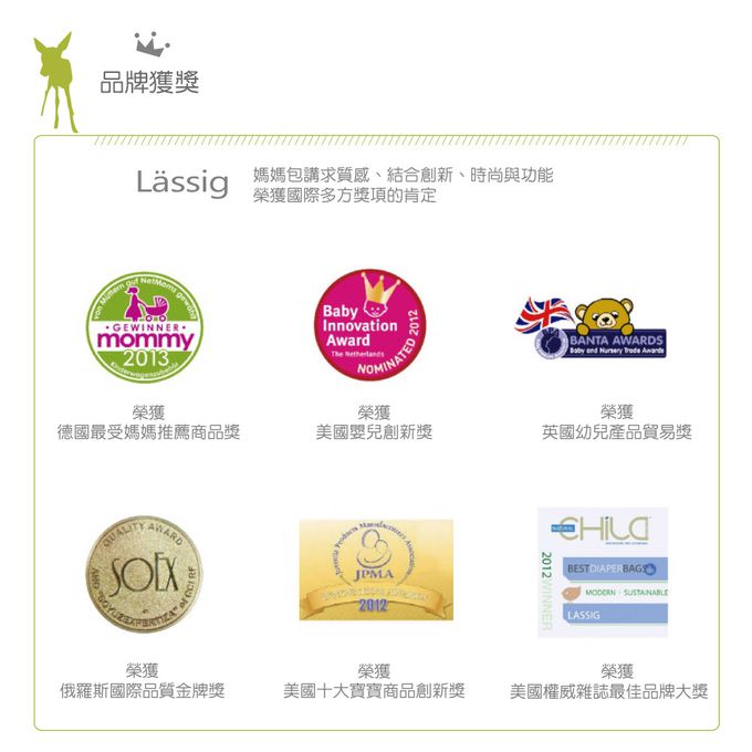 德國 Lassig - 時尚活力多功能親子包-大-芒果橘-含尿布墊+推車掛勾+保溫瓶收納包