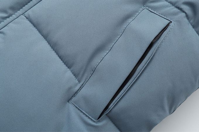 韓國 OZKIZ - 大口袋澎澎長版防風連帽外套-象牙白