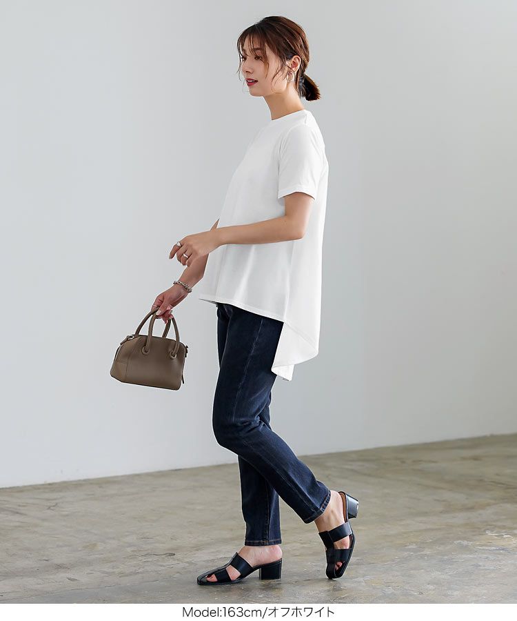 日本 Kobe Lettuce - 圓領柔軟修身短袖上衣-水藍