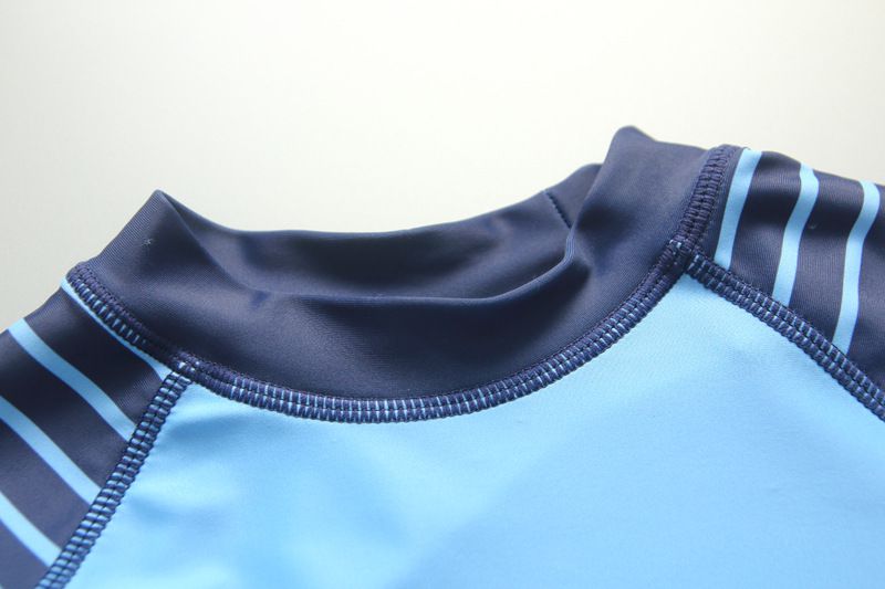 男寶防曬長袖泳裝套裝(附帽子)-鯊魚狩獵-藍色