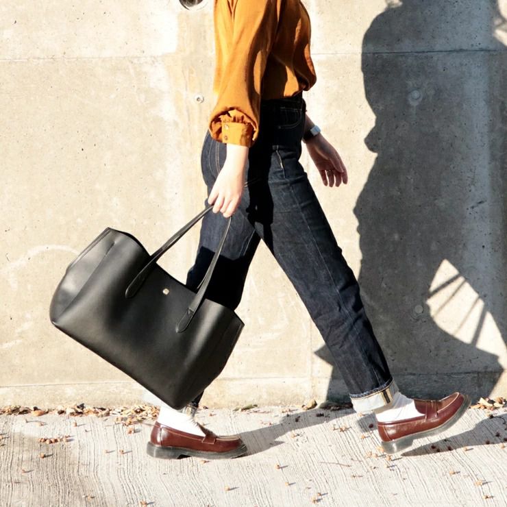 日本 Legato Largo - 輕量PU時尚大容量肩背托特包-DG/G深綠 (42x26x14cm 把手長約55cm)