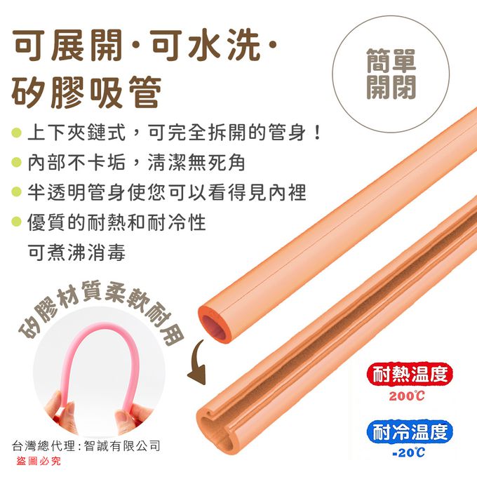 日本 EDISON mama - 可拆洗環保吸管-黃色+粉色