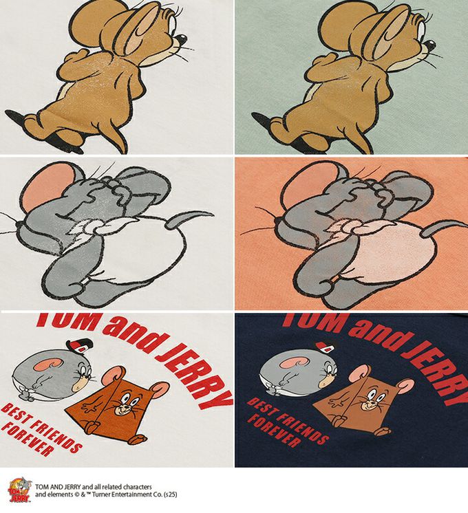 日本 Chil2 - 湯姆貓傑利鼠限定短袖上衣-傑利鼠-白