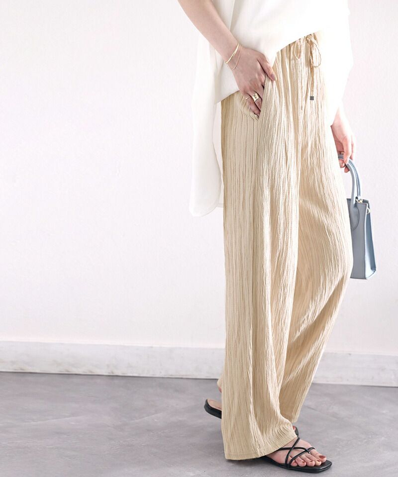 日本 Classical Elf - 浪漫光澤感垂墜感寬褲-黑