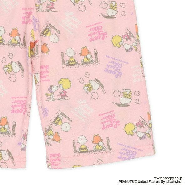 日本西松屋 - 聯名款 兩件式短袖家居服/睡衣-史努比-淺粉