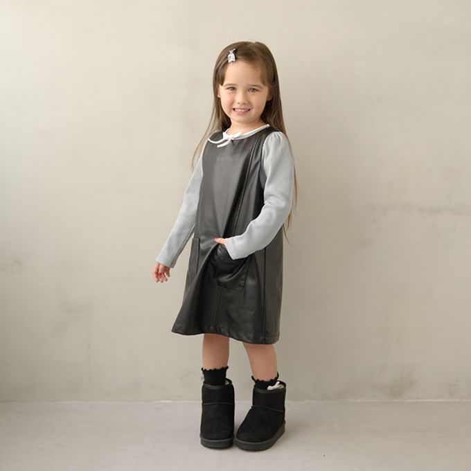 日本 Lycee mine - 領口滾邊綁帶澎澎長袖上衣-白