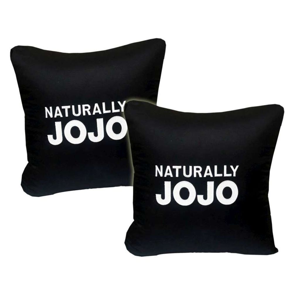 NATURALLY JOJO - 都會風尚素色精梳棉抱枕-超值2入組-爵士黑-45x45cm