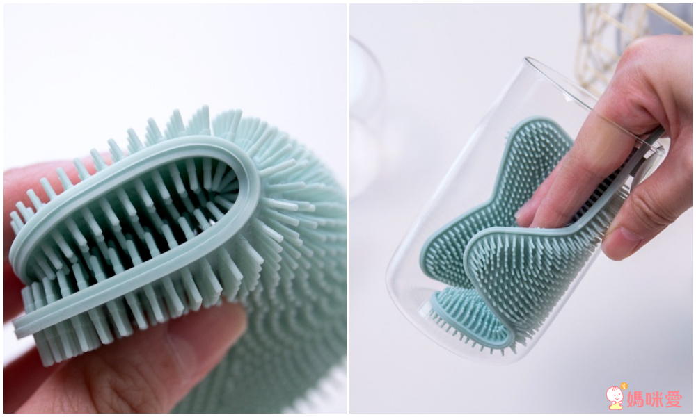 溫柔去污矽膠清潔刷-愛心-薄荷綠