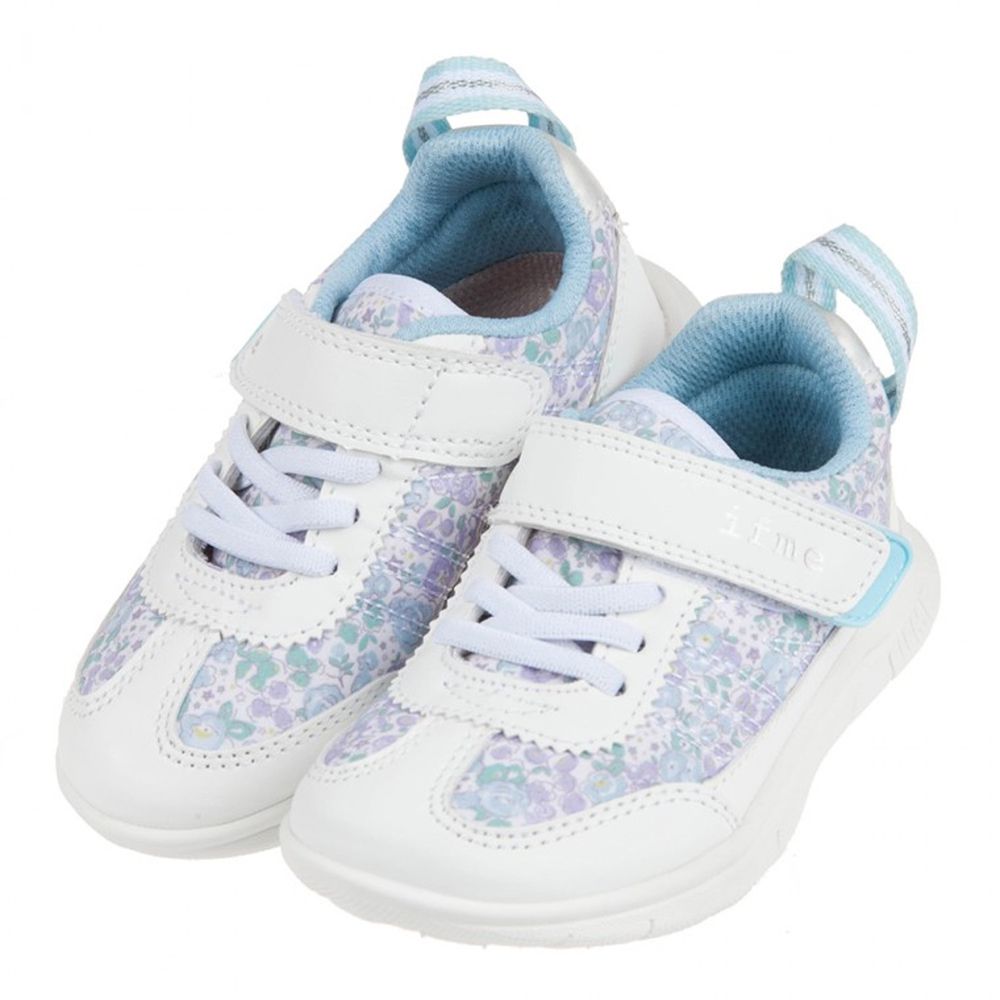 日本IFME - 甜美白色小碎花兒童機能運動鞋