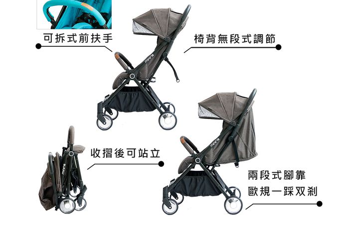 Miniris - 都會型秒收嬰兒手推車(自動收折嬰兒手推車)-深灰 (單人)